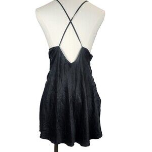 VTG Victoria's Secret 100% Silk Black Chemise Slip Nightie Feminine  SMALL